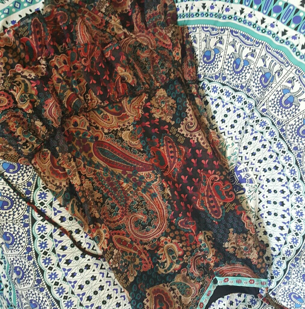 Boho paisley print ruffle dress - Picture 2 of 4